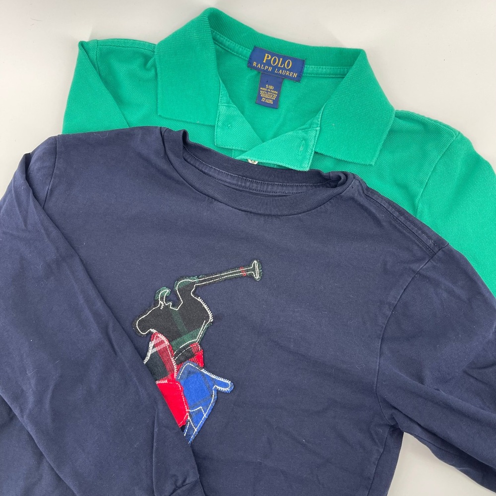 BUNDLE Polo Ralph Lauren Shirts Set Pony Cotton Casual Kids Size 8‎
